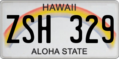 HI license plate ZSH329