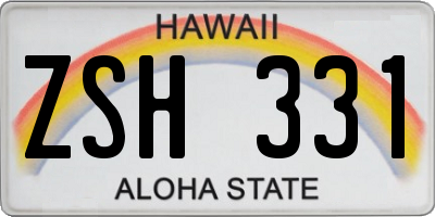 HI license plate ZSH331