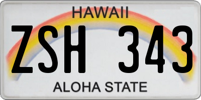 HI license plate ZSH343