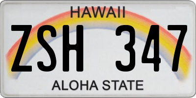 HI license plate ZSH347