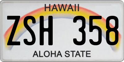 HI license plate ZSH358