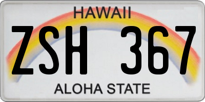 HI license plate ZSH367