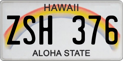 HI license plate ZSH376