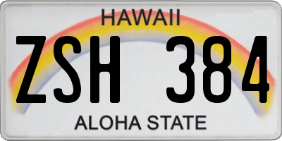 HI license plate ZSH384