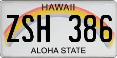 HI license plate ZSH386