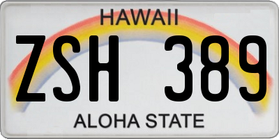 HI license plate ZSH389