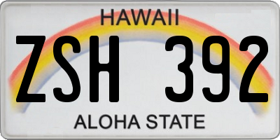 HI license plate ZSH392