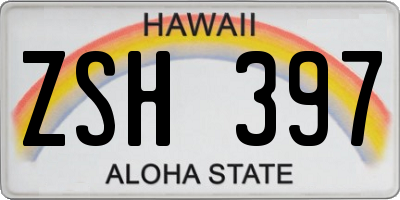 HI license plate ZSH397