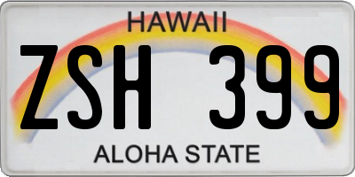 HI license plate ZSH399