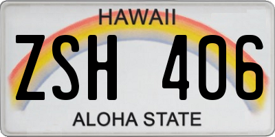 HI license plate ZSH406