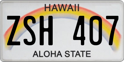 HI license plate ZSH407