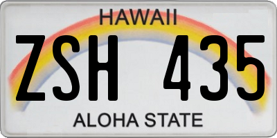 HI license plate ZSH435