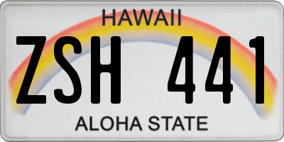 HI license plate ZSH441