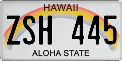 HI license plate ZSH445