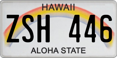 HI license plate ZSH446