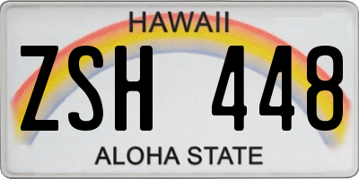 HI license plate ZSH448