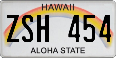 HI license plate ZSH454