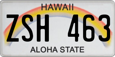 HI license plate ZSH463