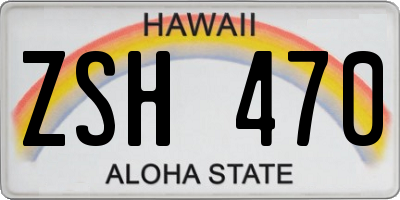 HI license plate ZSH470