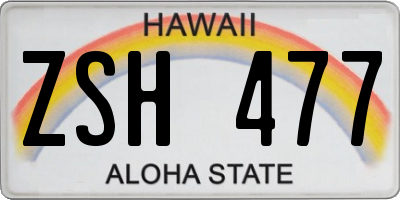 HI license plate ZSH477