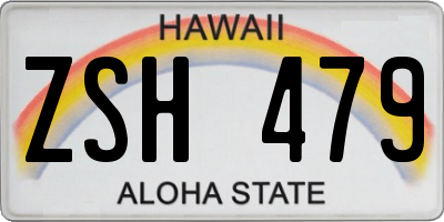 HI license plate ZSH479