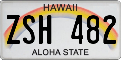 HI license plate ZSH482