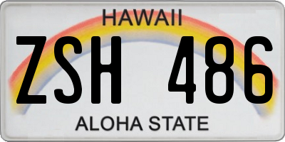 HI license plate ZSH486