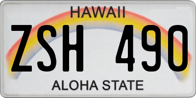 HI license plate ZSH490