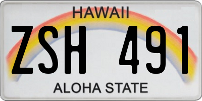 HI license plate ZSH491