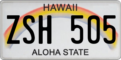 HI license plate ZSH505