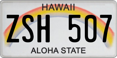 HI license plate ZSH507