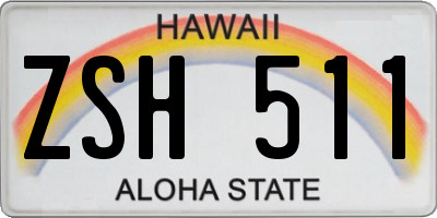 HI license plate ZSH511