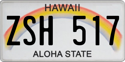 HI license plate ZSH517