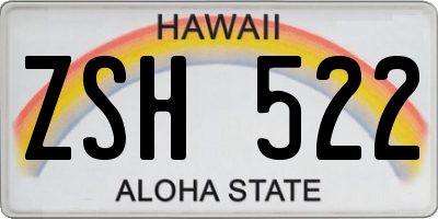 HI license plate ZSH522