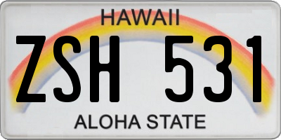 HI license plate ZSH531