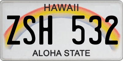 HI license plate ZSH532