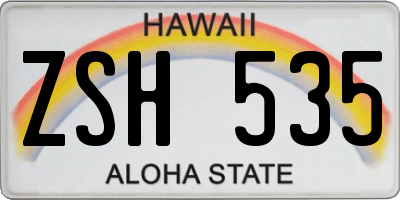 HI license plate ZSH535