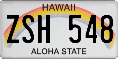 HI license plate ZSH548