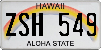 HI license plate ZSH549