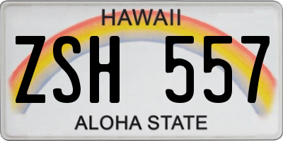 HI license plate ZSH557