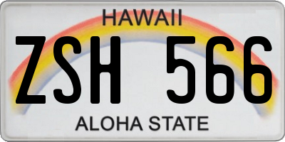 HI license plate ZSH566