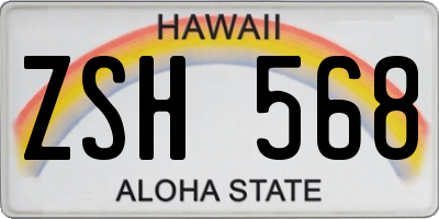 HI license plate ZSH568