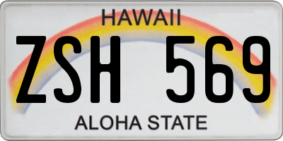 HI license plate ZSH569
