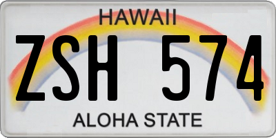 HI license plate ZSH574
