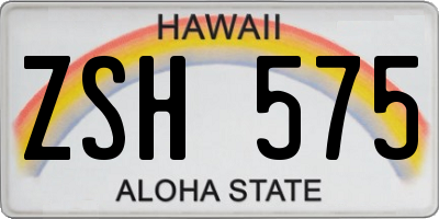 HI license plate ZSH575