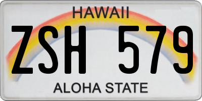 HI license plate ZSH579
