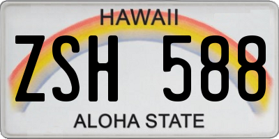 HI license plate ZSH588