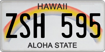 HI license plate ZSH595
