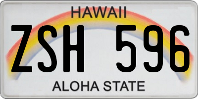 HI license plate ZSH596