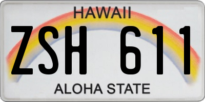 HI license plate ZSH611